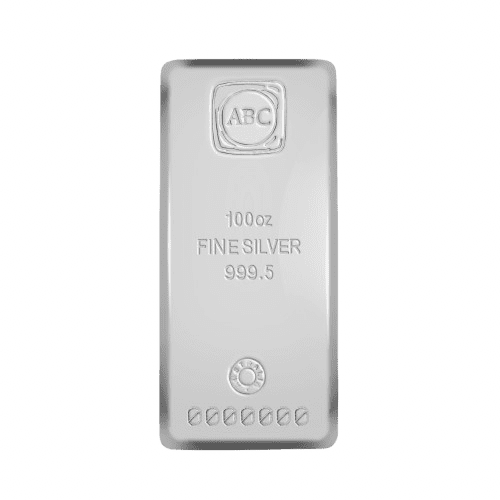100oz Cast Silver Bar (999.5+ purity)